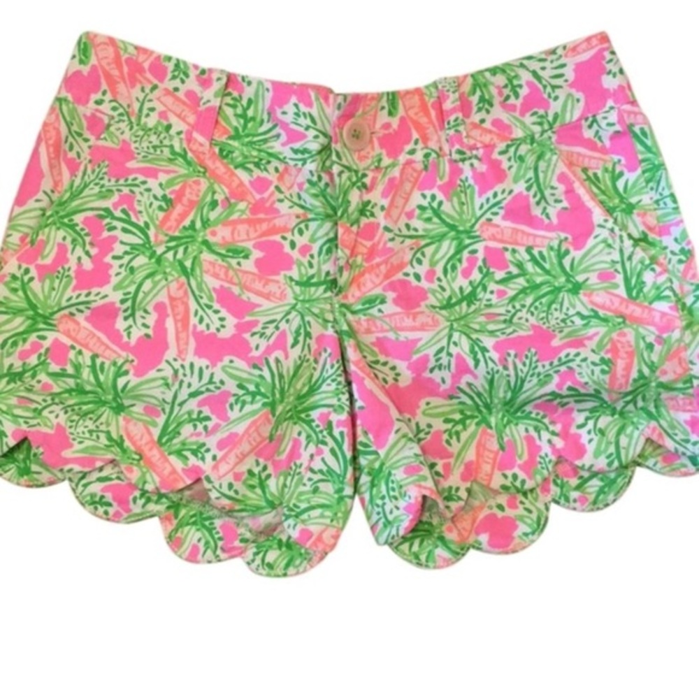 Lilly Pulitzer Nibbles Carrot Buttercup Shorts Size 2 Excellent Condition